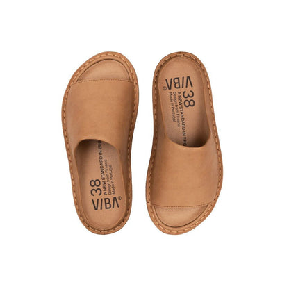 Saint Tropez | Leather | Fawn Tan - sandals - VIBAe