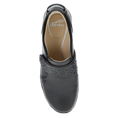 Sallie | Waxy Burnished | Black - shoe - Dansko