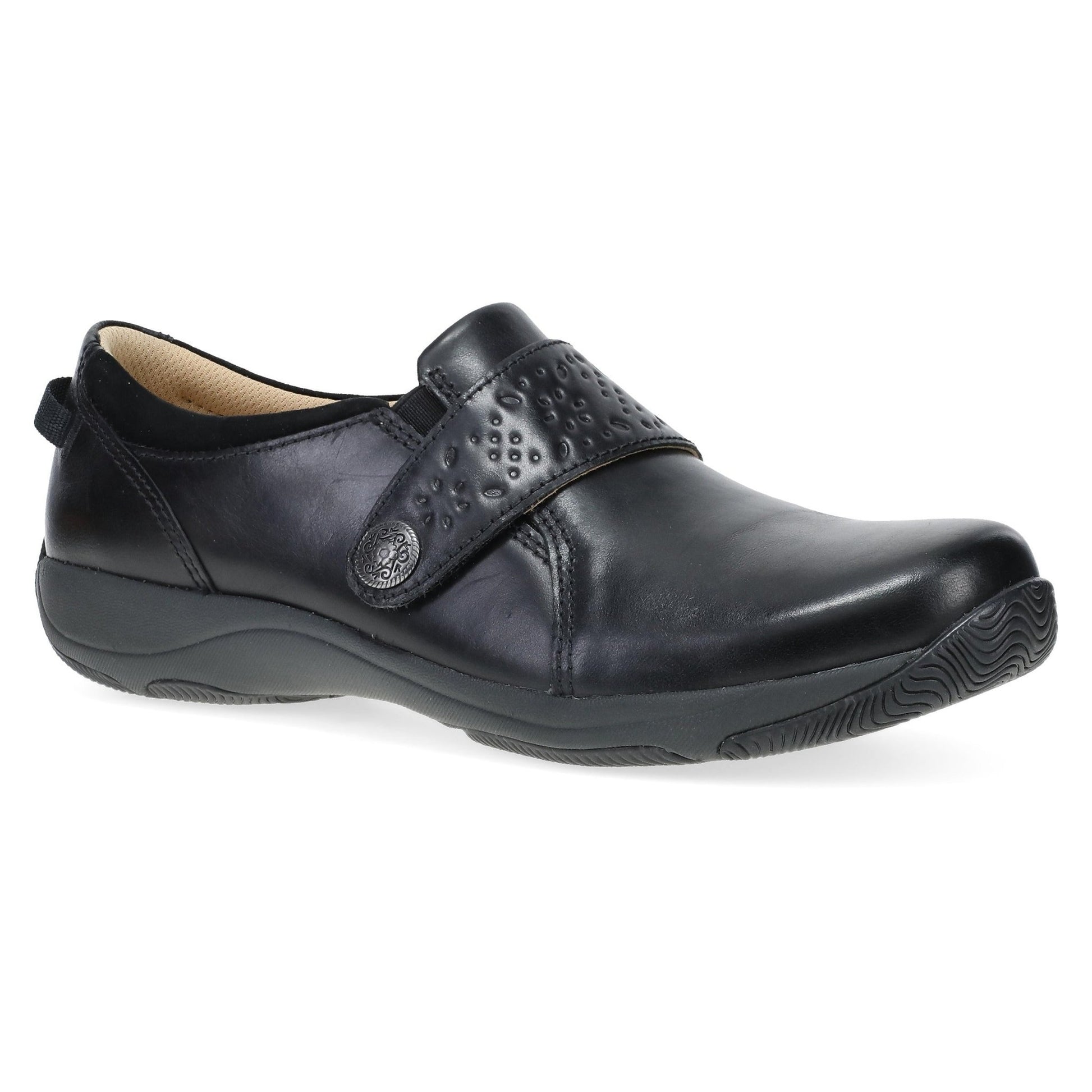 Sallie | Waxy Burnished | Black - shoe - Dansko