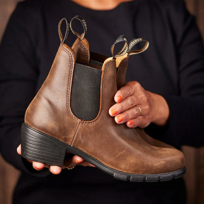 Series Heeled Boot 1673 | Women | Leather | Antique Brown - Boot - BLUNDSTONE
