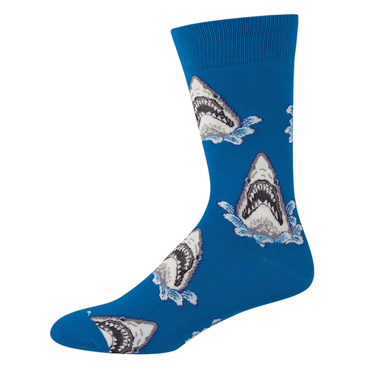 Shark Attack | Men's | Blue - socks - Socksmith