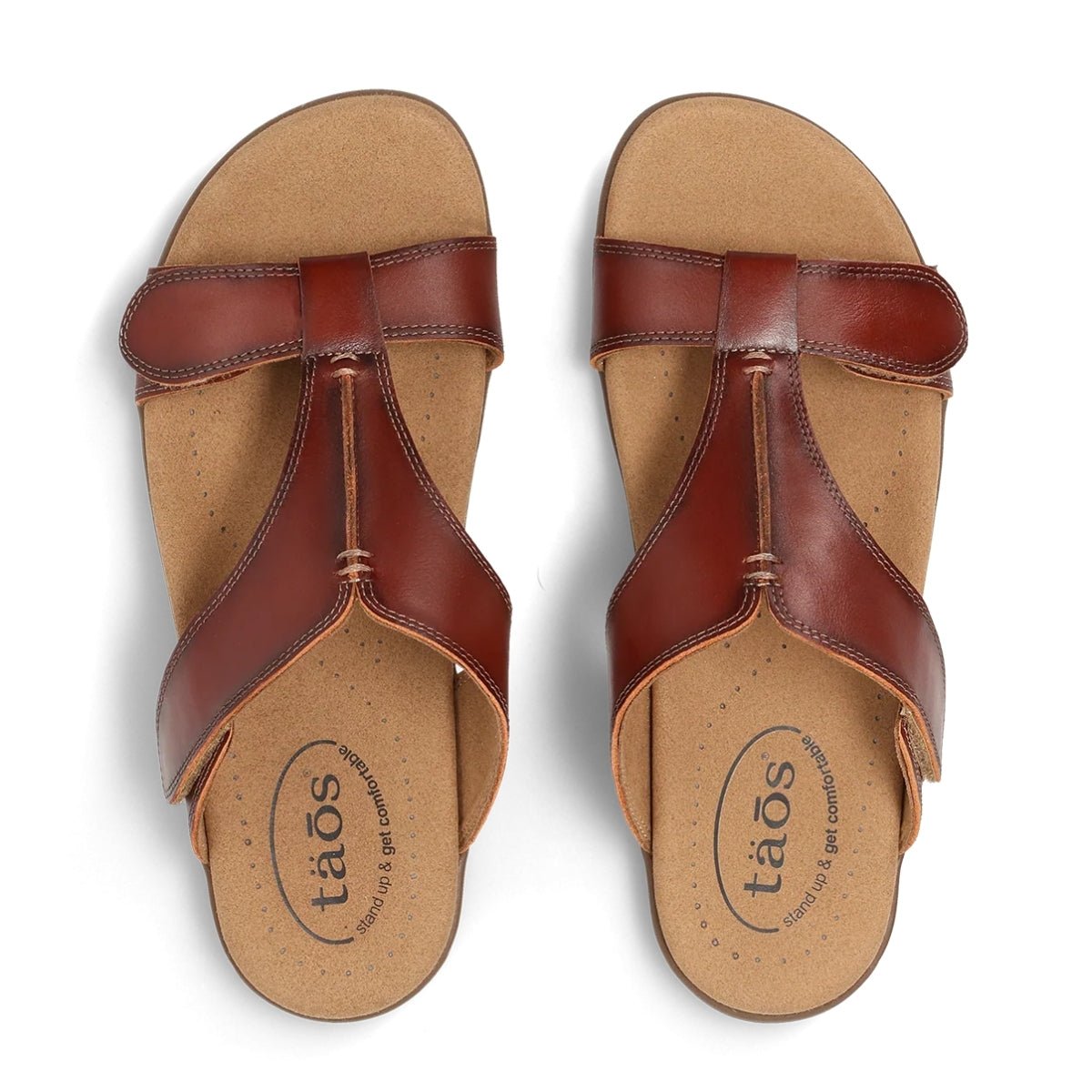 Slide Show | Leather | Cognac - sandals - Taos