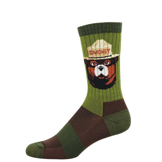 Smokey Bear Portrait | Merino Wool | Men | Green - socks - Socksmith