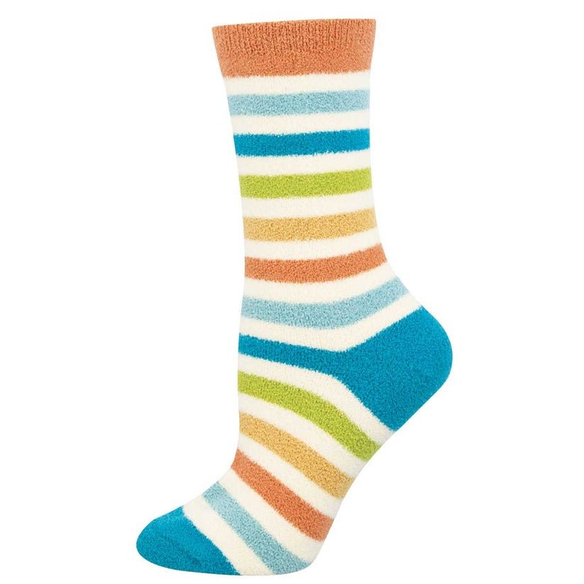 Snuggly Stripe | PJ | Women | Teal Pastel - socks - Socksmith