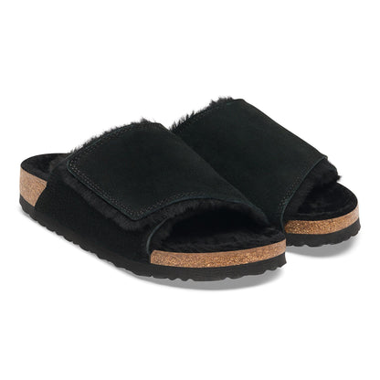Solana Shearling | Suede | Black - sandals - Birkenstock