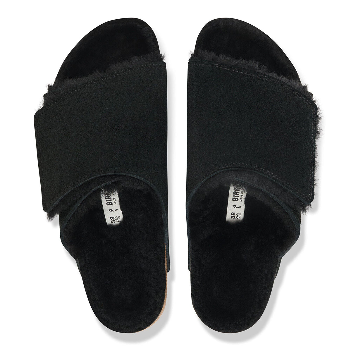 Solana Shearling | Suede | Black - sandals - Birkenstock