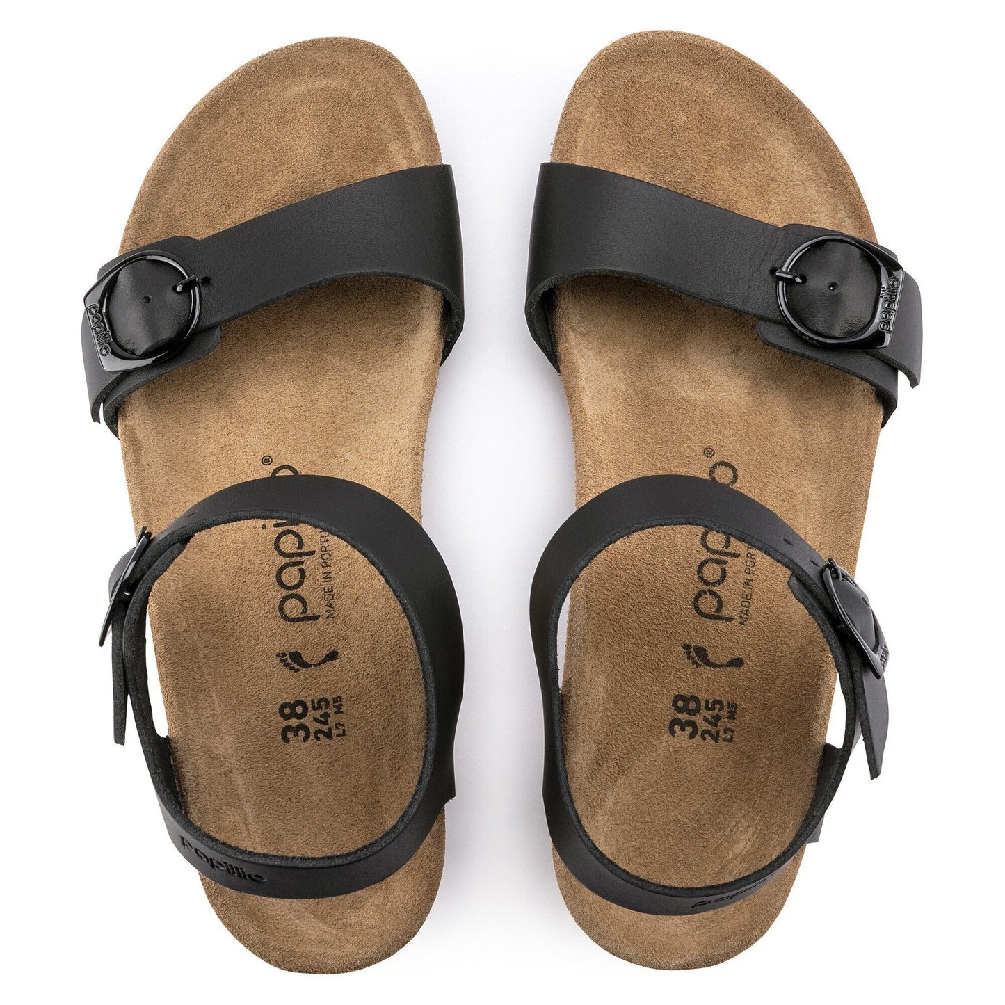Soley Round Buckle | Leather | Black - Wedge - Birkenstock