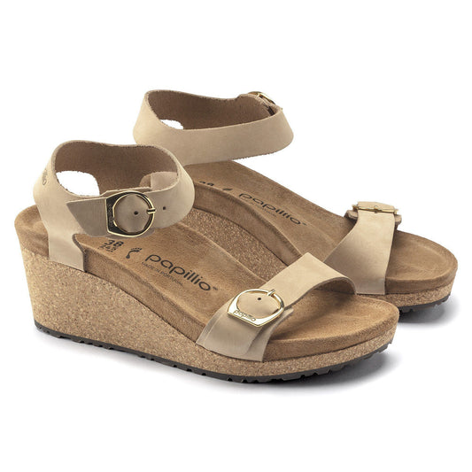 Soley Round Buckle | Nubuck | Sandcastle - Wedge - Birkenstock