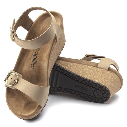 Soley Round Buckle | Nubuck | Sandcastle - Wedge - Birkenstock