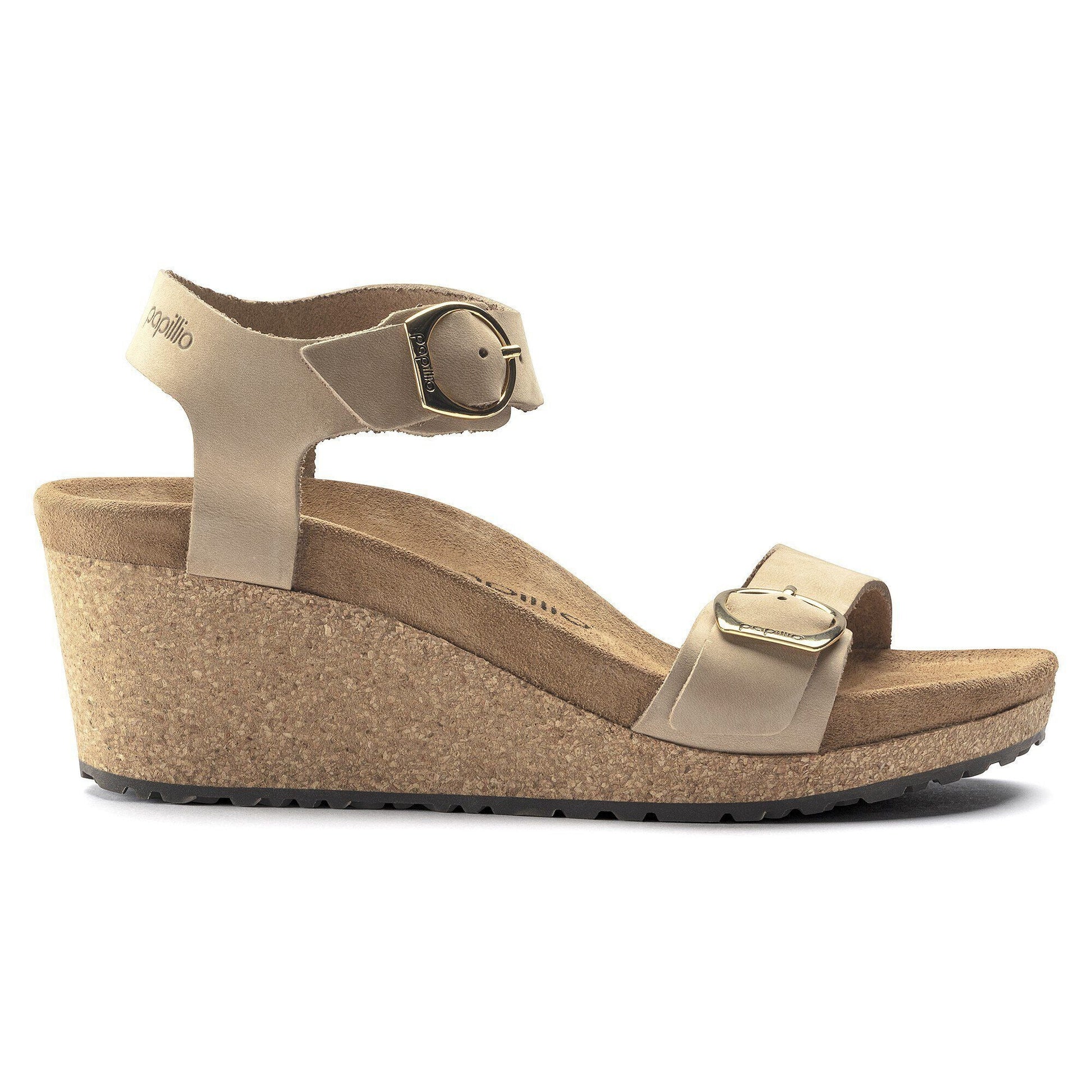 Soley Round Buckle | Nubuck | Sandcastle - Wedge - Birkenstock