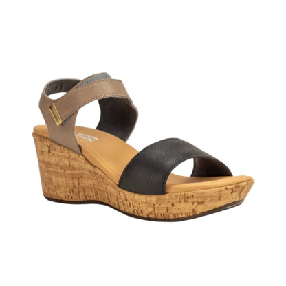 Summer | Leather | Soft Black/Soft Stone - Wedge - Naot