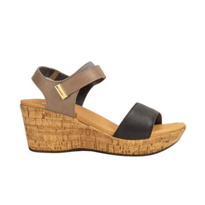 Summer | Leather | Soft Black/Soft Stone - Wedge - Naot