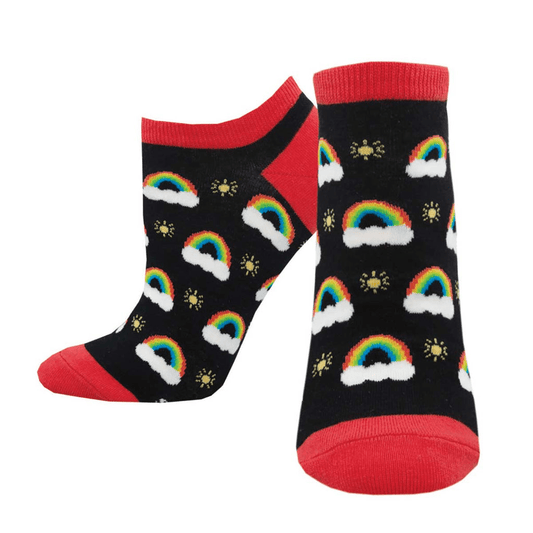 Sunshine & Rainbow | Shorties | Women | Black - socks - Socksmith