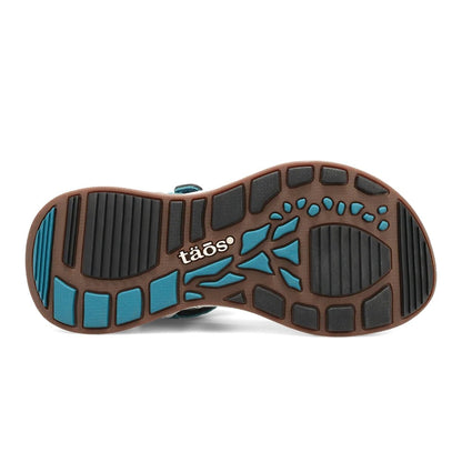 Super Side | Leather/Textile | Teal - sandals - Taos