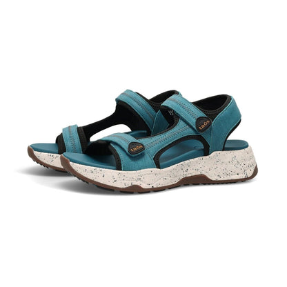 Super Side | Leather/Textile | Teal - sandals - Taos