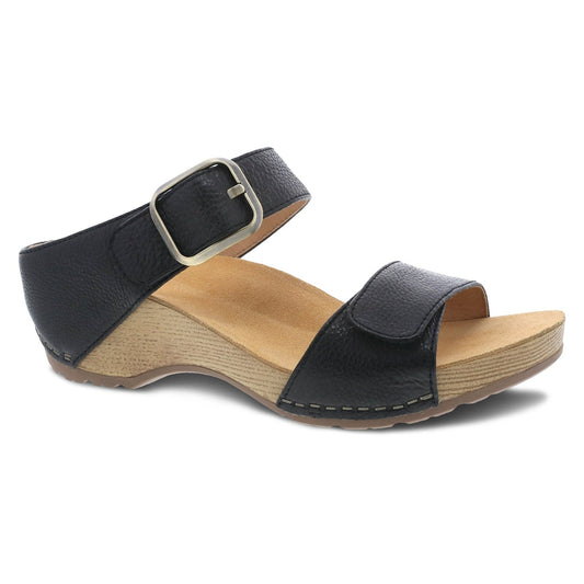 Tanya | Milled Burnished | Black - Wedge - Dansko