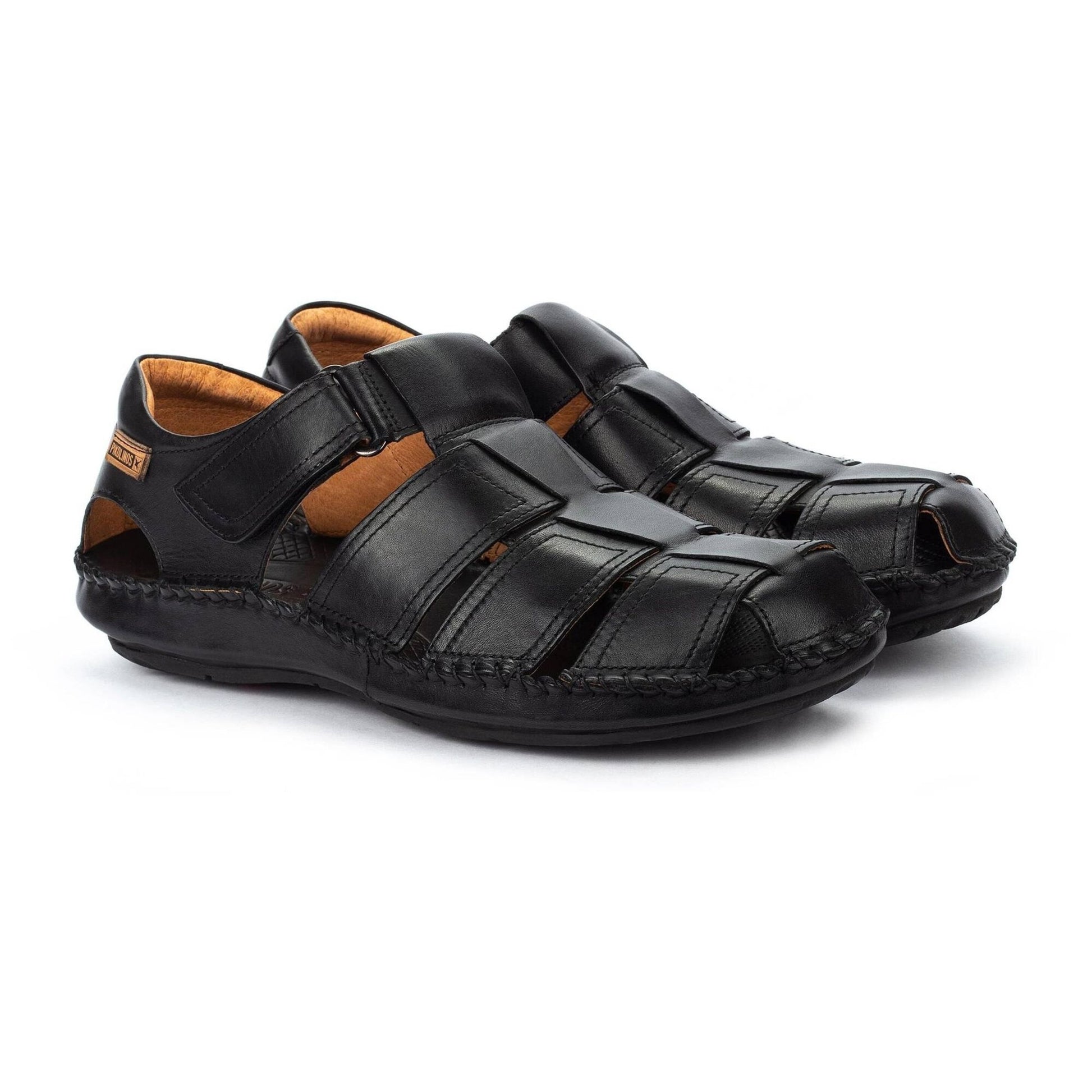 Tarifa | Men | Leather | Black - sandals - Pikolinos