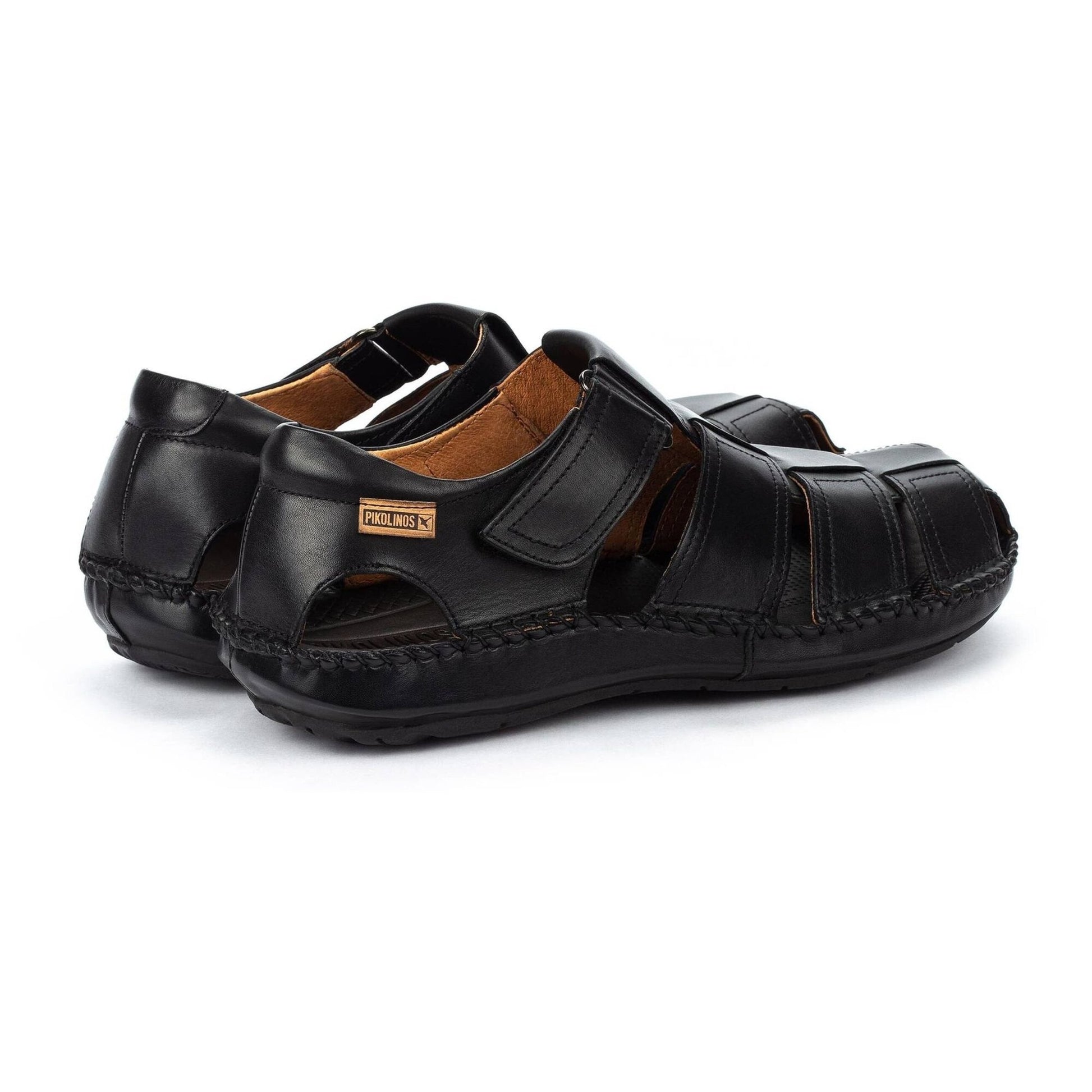 Tarifa | Men | Leather | Black - sandals - Pikolinos