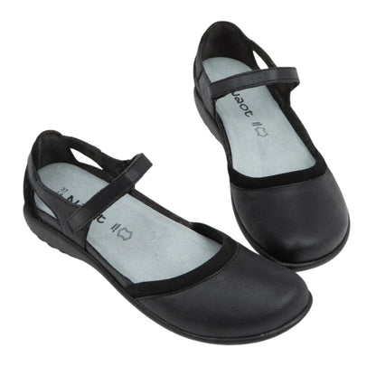 Tekapo | Leather | Shiny Black/Black Velvet - shoe - Naot