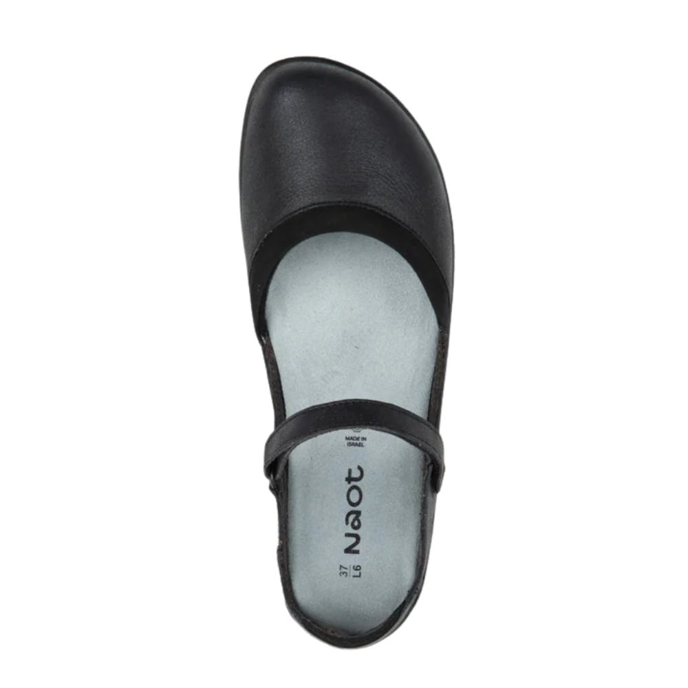 Tekapo | Leather | Shiny Black/Black Velvet - shoe - Naot