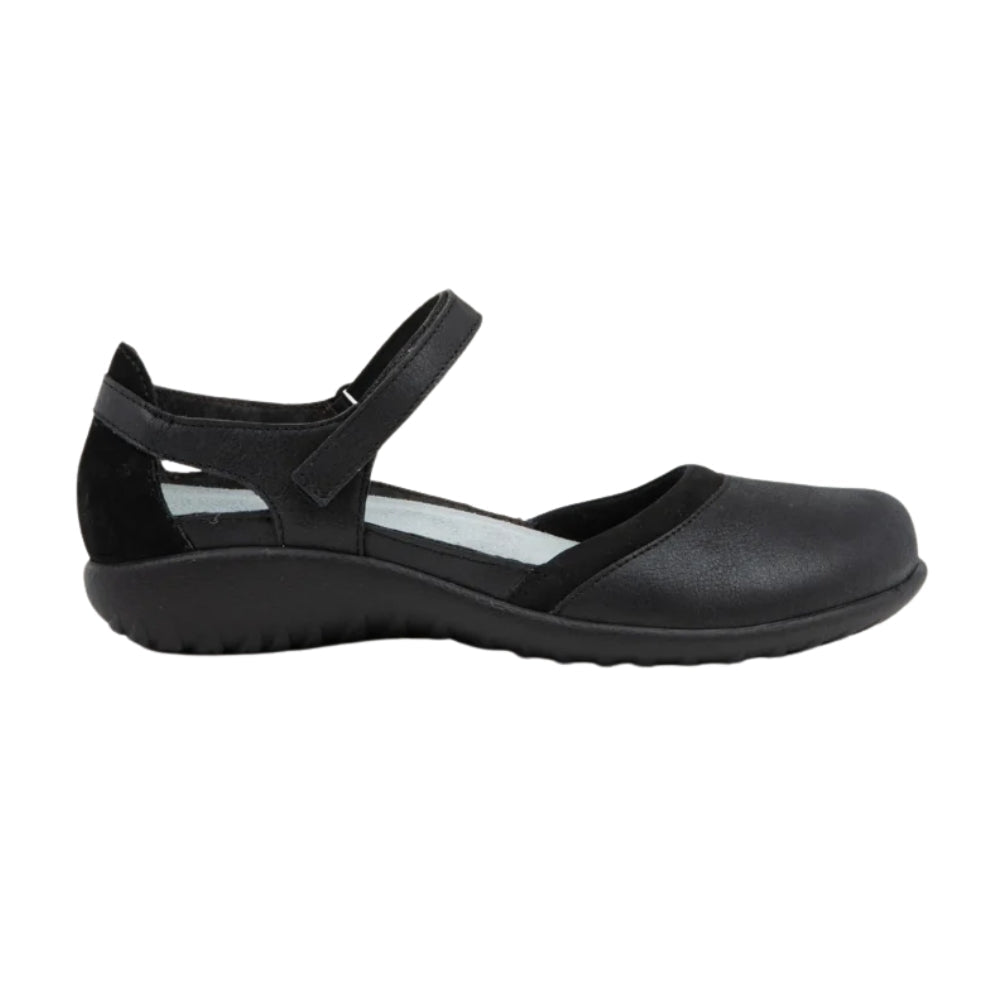 Tekapo | Leather | Shiny Black/Black Velvet - shoe - Naot