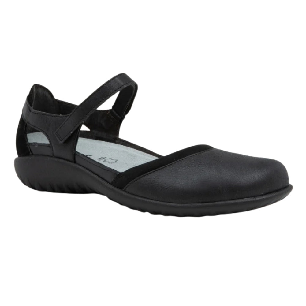 Tekapo | Leather | Shiny Black/Black Velvet - shoe - Naot