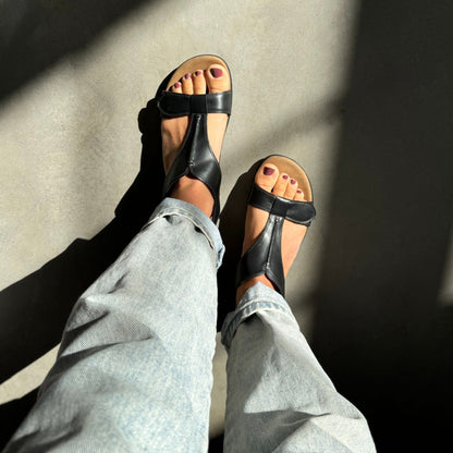 The Show | Leather | Black - sandals - Taos