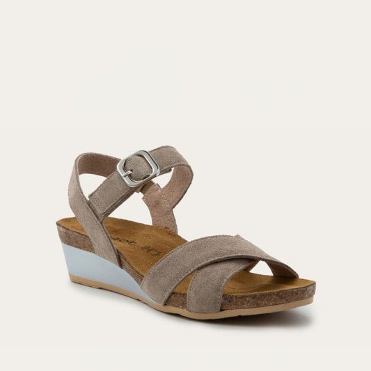 Throne | Suede | Almond - sandals - Naot