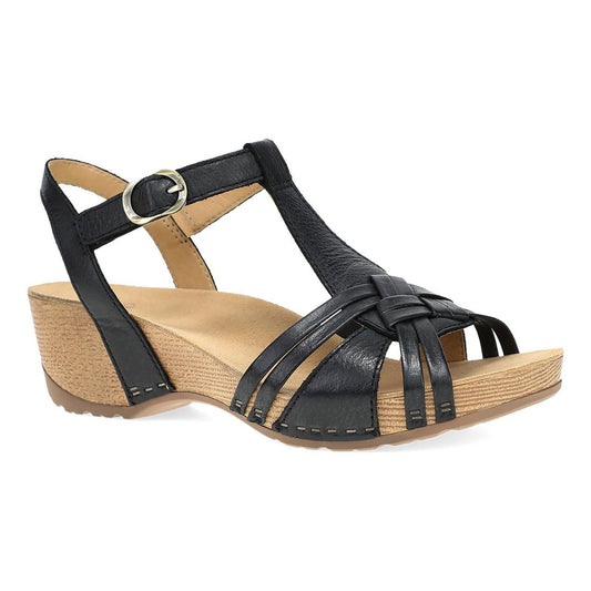 Tia | Milled Burnished | Black - sandals - Dansko