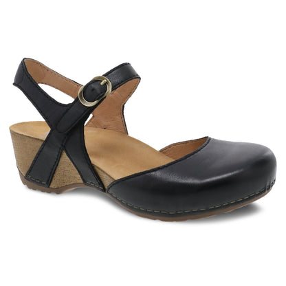 Tiffani | Milled Burnished | Black - Wedge - Dansko