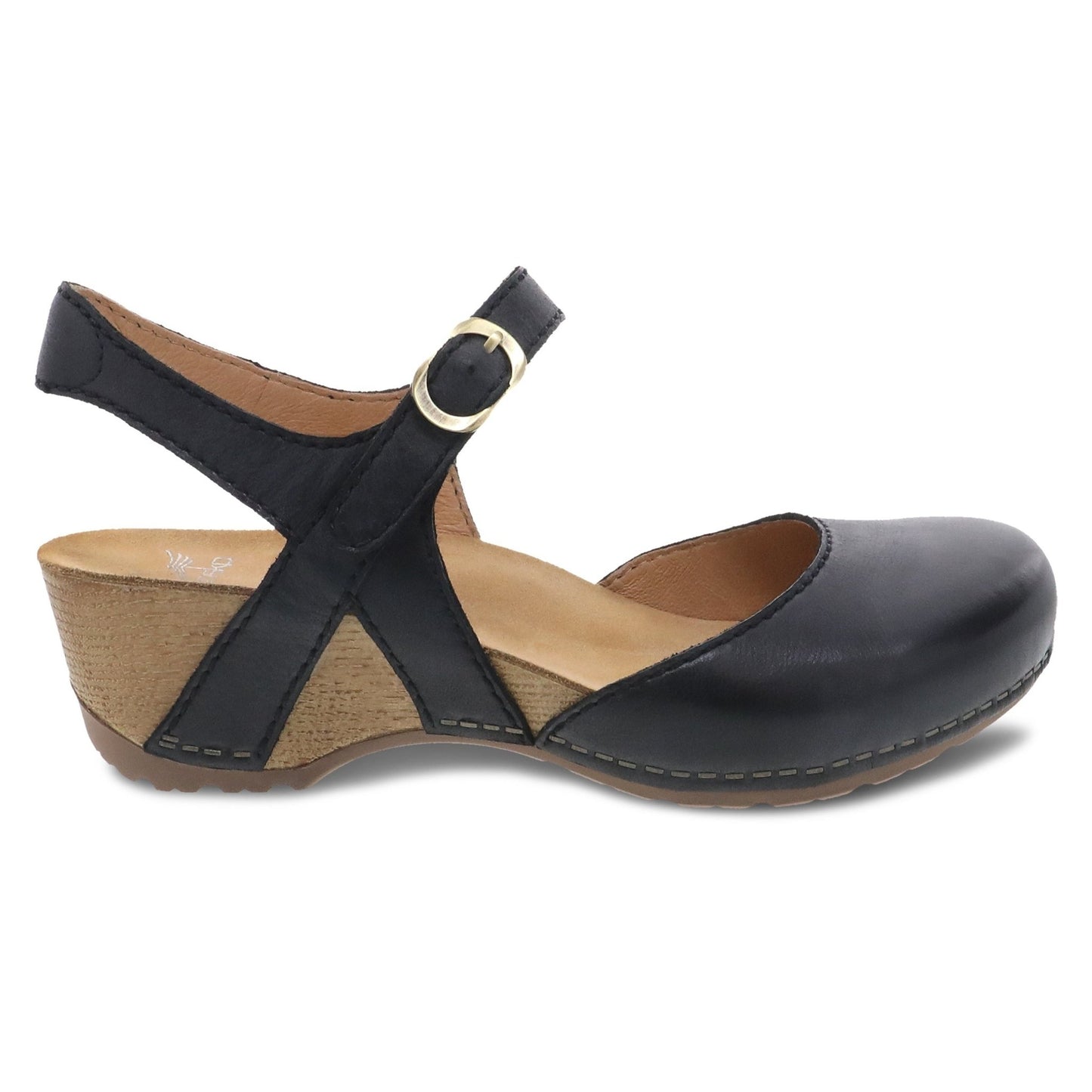 Tiffani | Milled Burnished | Black - Wedge - Dansko