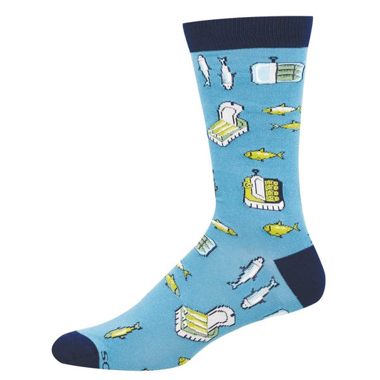 Tin Of Sardines | Bamboo | Men | Blue - socks - Socksmith