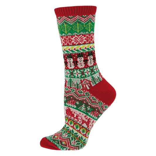 Tis The Season | Sweater Sock | Women | Red/Green - socks - Socksmith