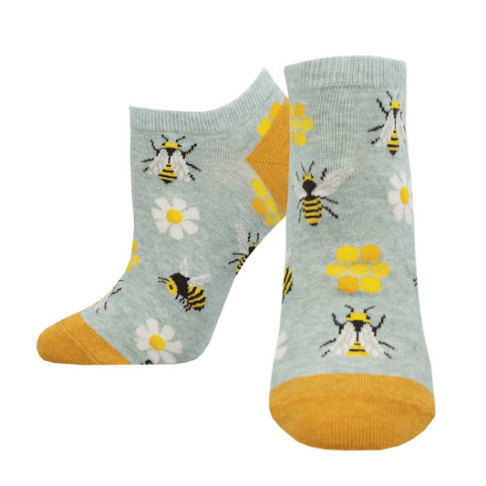 To Bee Or Not To Bee Short | Women | Mint Heather - Socks - Socksmith
