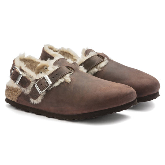 Tokio | Oiled Leather/Shearling | Habana Brown - Clog - Birkenstock