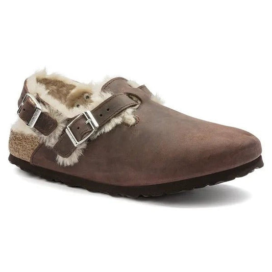 Tokio Shearling | Oiled Leather | Habana Brown - clog - Birkenstock