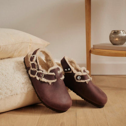 Tokio Shearling | Oiled Leather | Habana Brown - clog - Birkenstock