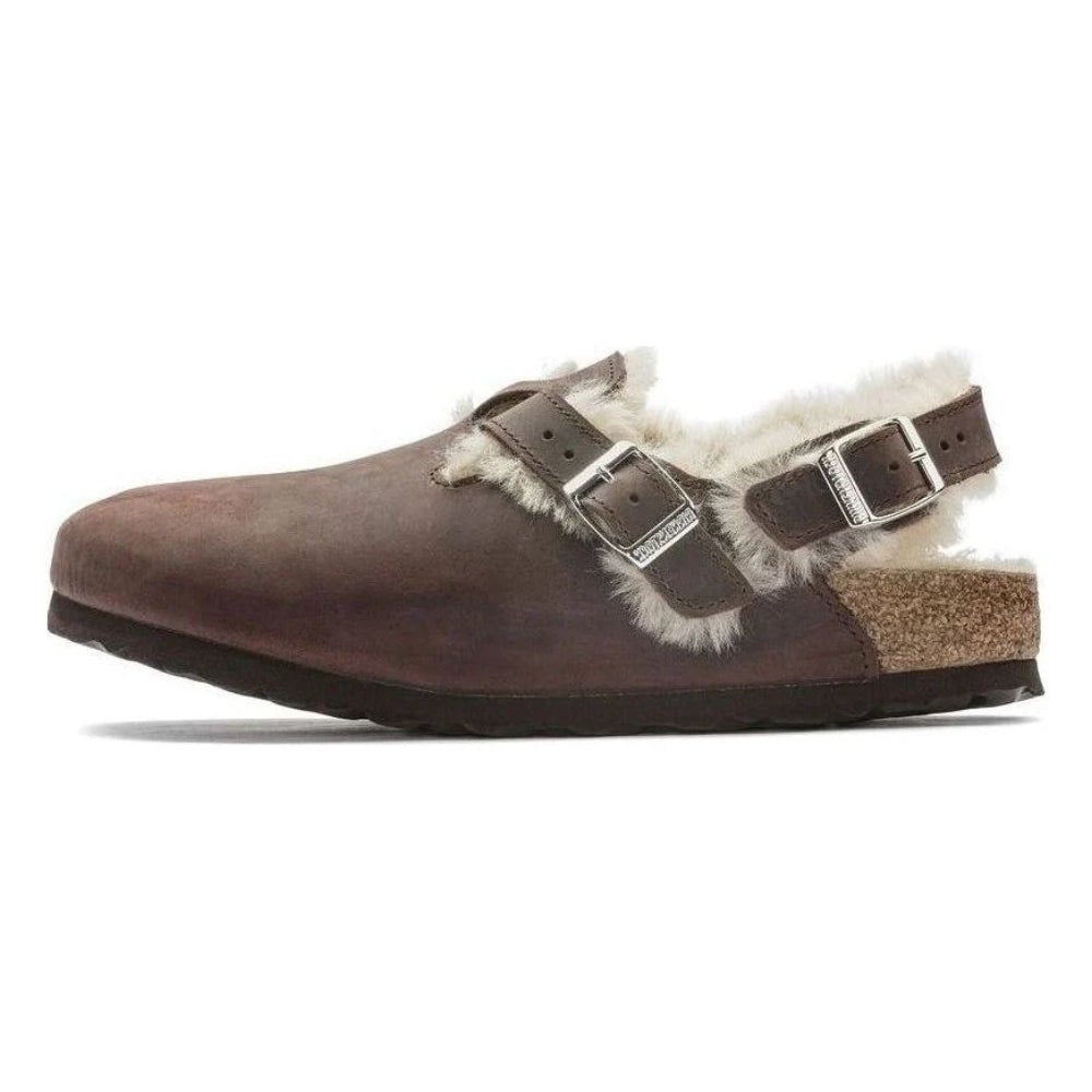 Tokio Shearling | Oiled Leather | Habana Brown - clog - Birkenstock