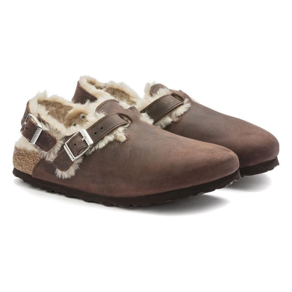 Tokio Shearling | Oiled Leather | Habana Brown - clog - Birkenstock