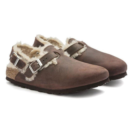 Tokio Shearling | Oiled Leather | Habana Brown - clog - Birkenstock