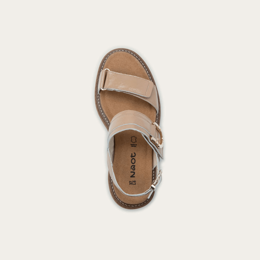 Trinity | Patent | Camel Crinkle - Sandals - Naot