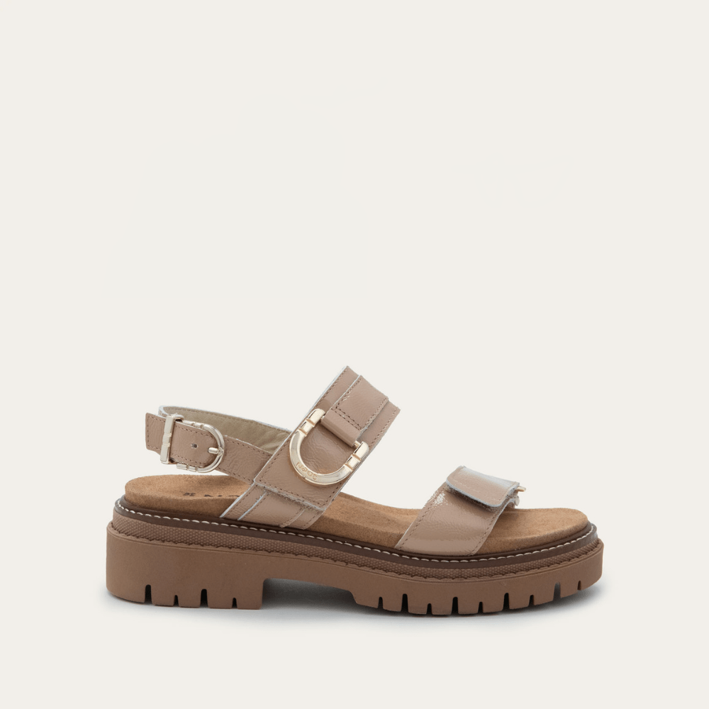 Trinity | Patent | Camel Crinkle - Sandals - Naot