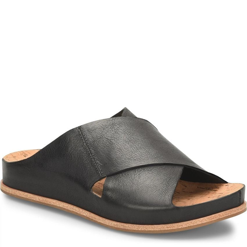 Tutsi Cross - Band | Leather | Black - sandals - Kork - Ease