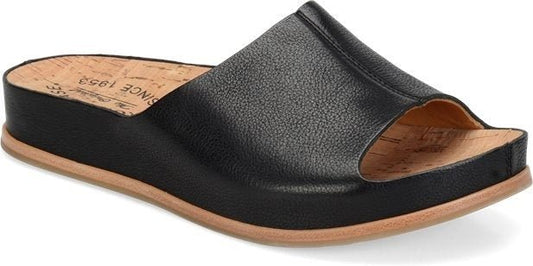 Tutsi | Leather | Black - sandals - Kork - Ease