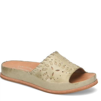 Tutsi Woven | Leather | Light Green - sandals - Kork - Ease