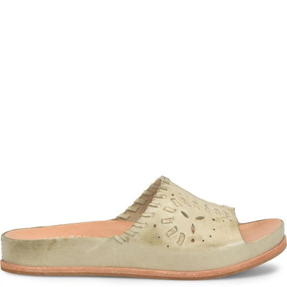 Tutsi Woven | Leather | Light Green - sandals - Kork - Ease