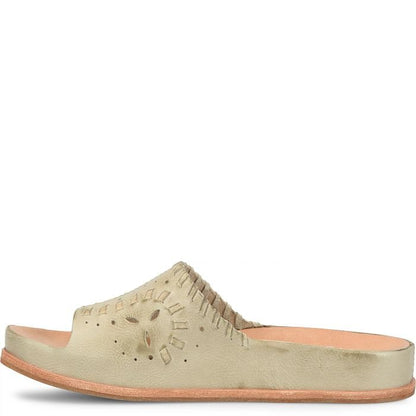 Tutsi Woven | Leather | Light Green - sandals - Kork - Ease