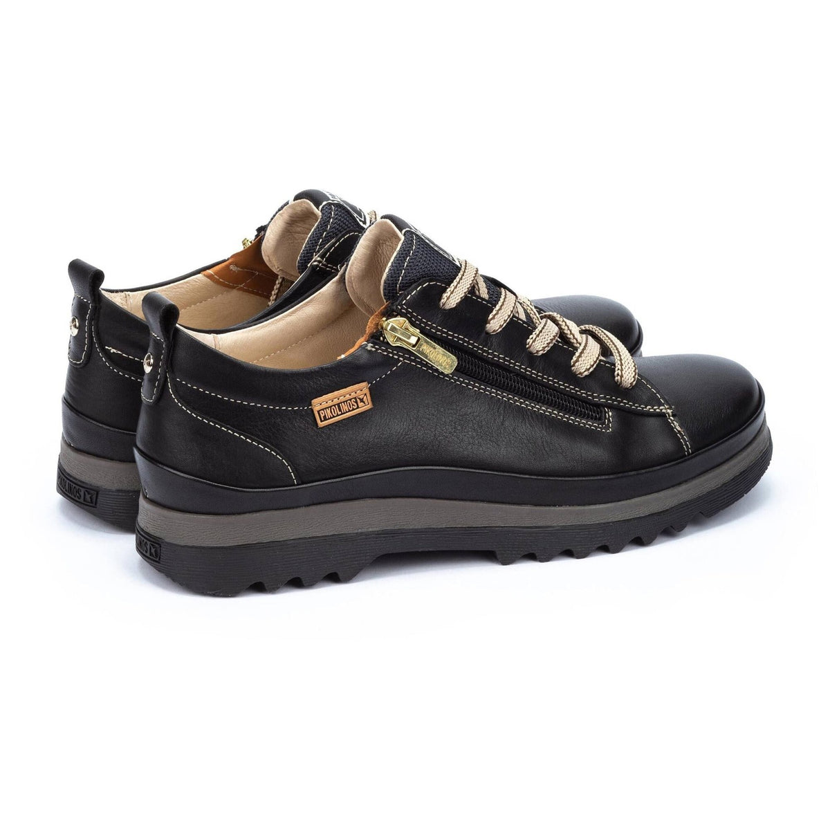 Vigo Lace-Up Low Top | Leather | Black - shoe - Pikolinos