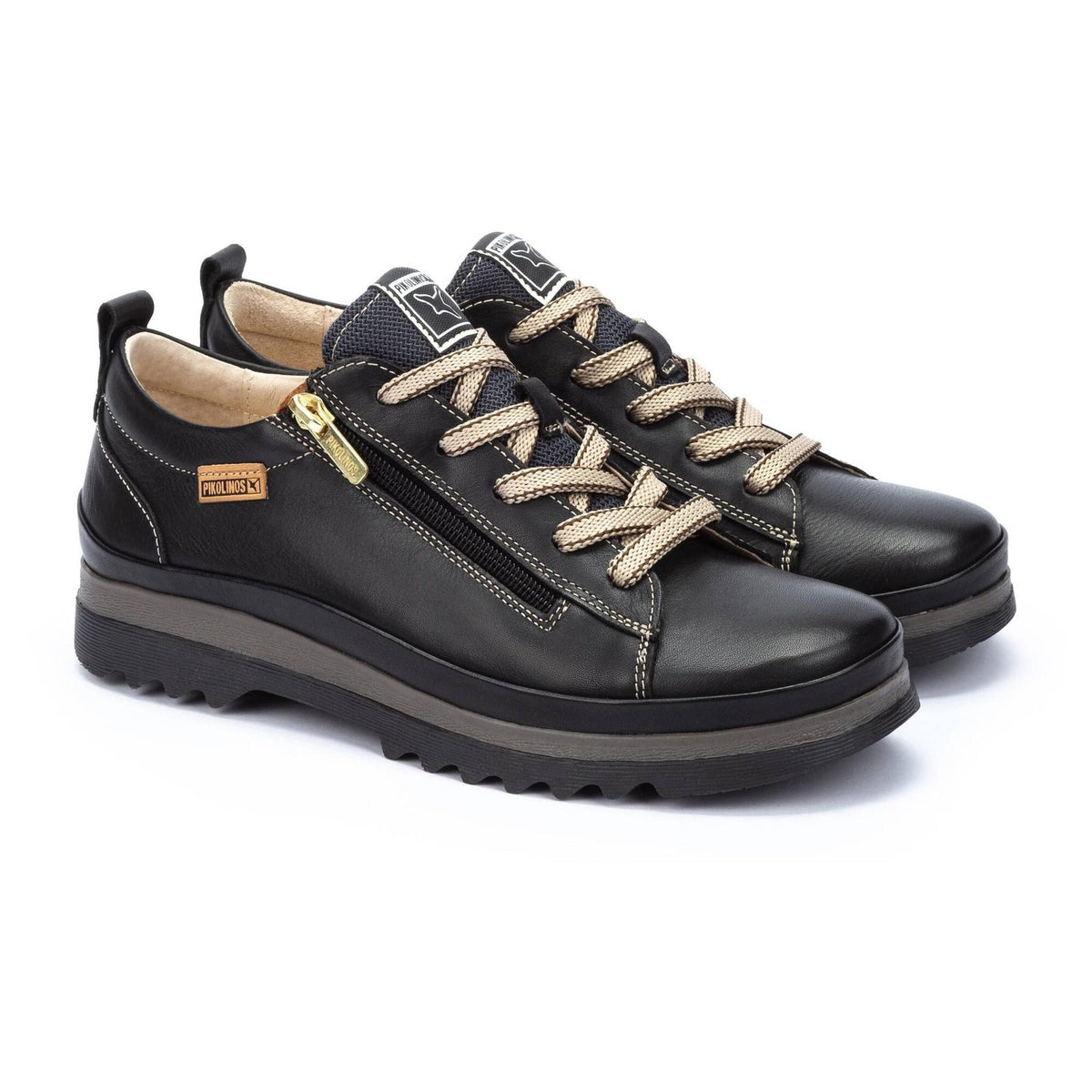 Vigo Lace-Up Low Top | Leather | Black - shoe - Pikolinos