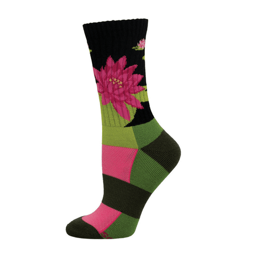 Water Lily | Wool | Women | Black - socks - Socksmith